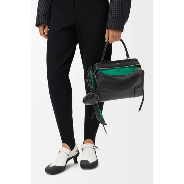 Loewe Medium Amazona 180 Lazy Crab bag in buffalino leather, Black/Green | Totes & Top-Handle Bags | Luxury Shoes 
