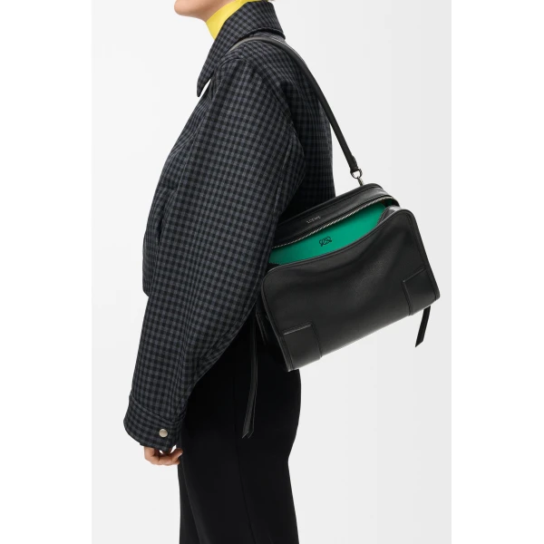 Loewe Medium Amazona 180 Lazy Crab bag in buffalino leather, Black/Green | Totes & Top-Handle Bags | Luxury Shoes 