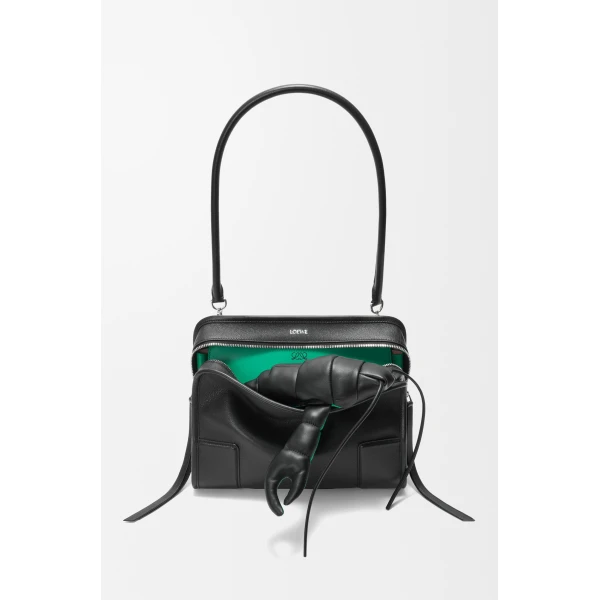 Loewe Medium Amazona 180 Lazy Crab bag in buffalino leather, Black/Green | Totes & Top-Handle Bags | Luxury Shoes 