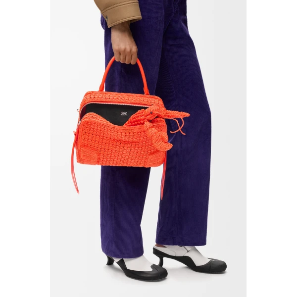 Loewe Medium Amazona 180 Lazy Crab bag in raffia crochet, Vivid Orange | Totes & Top-Handle Bags | Luxury Shoes 