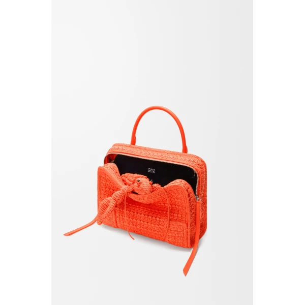 Loewe Medium Amazona 180 Lazy Crab bag in raffia crochet, Vivid Orange | Totes & Top-Handle Bags | Luxury Shoes 