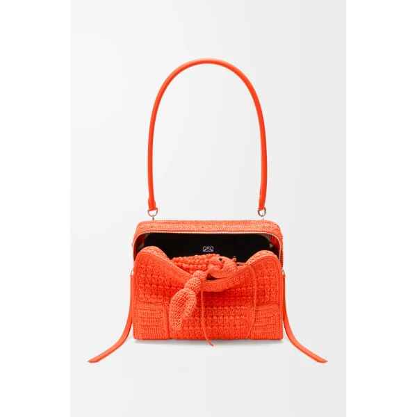 Loewe Medium Amazona 180 Lazy Crab bag in raffia crochet, Vivid Orange | Totes & Top-Handle Bags | Luxury Shoes 