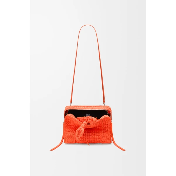 Loewe Medium Amazona 180 Lazy Crab bag in raffia crochet, Vivid Orange | Totes & Top-Handle Bags | Luxury Shoes 