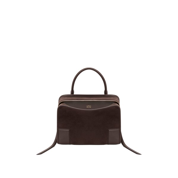 Loewe Medium Amazona 180 bag in suede, Dark Chestnut | Totes & Top-Handle Bags | Luxury Shoes 