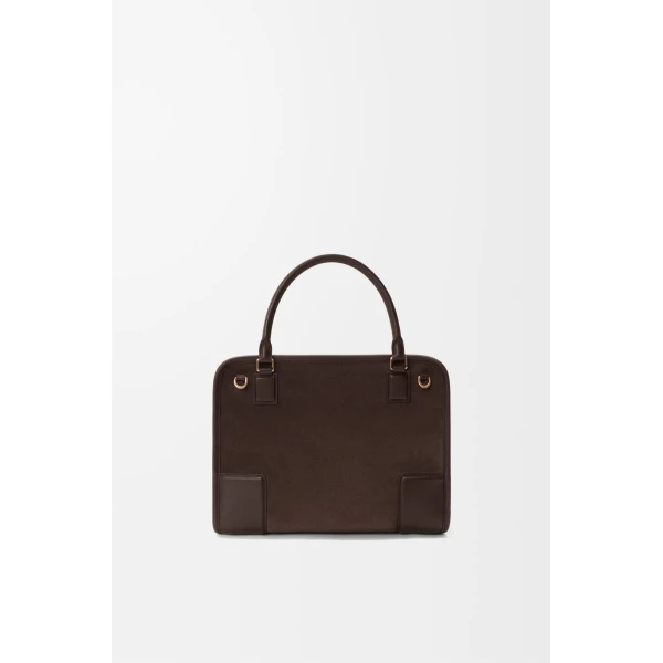 Loewe Medium Amazona 180 bag in suede, Dark Chestnut | Totes & Top-Handle Bags | Luxury Shoes 