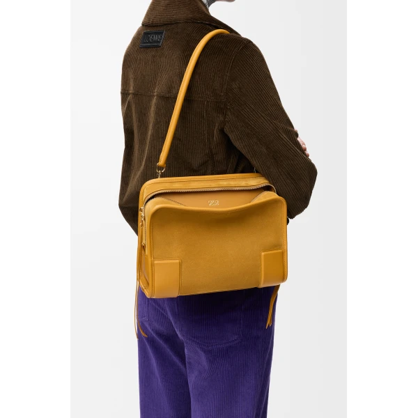Loewe Medium Amazona 180 bag in suede, Ochre | Totes & Top-Handle Bags | Luxury Shoes 