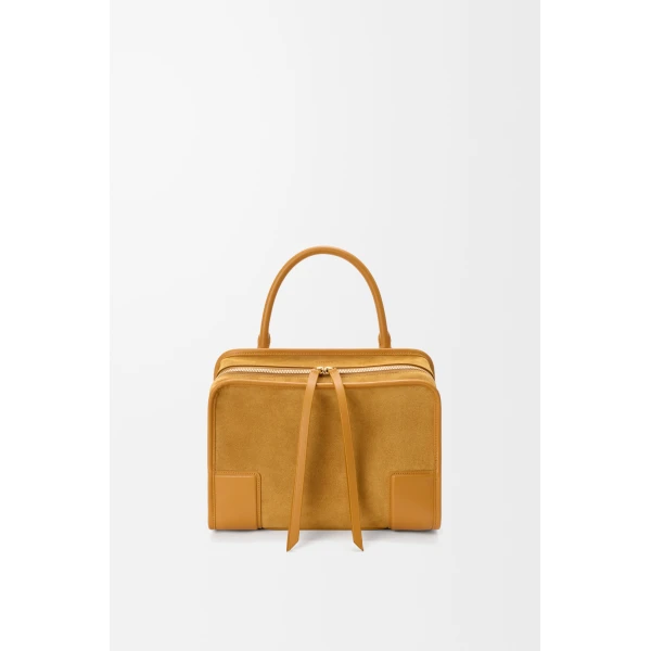 Loewe Medium Amazona 180 bag in suede, Ochre | Totes & Top-Handle Bags | Luxury Shoes 