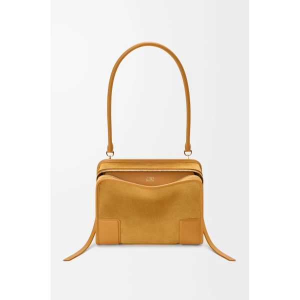 Loewe Medium Amazona 180 bag in suede, Ochre | Totes & Top-Handle Bags | Luxury Shoes 