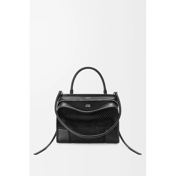 Loewe Medium Amazona 180 bag in woven calfskin, Black | Totes & Top-Handle Bags | Luxury Shoes 