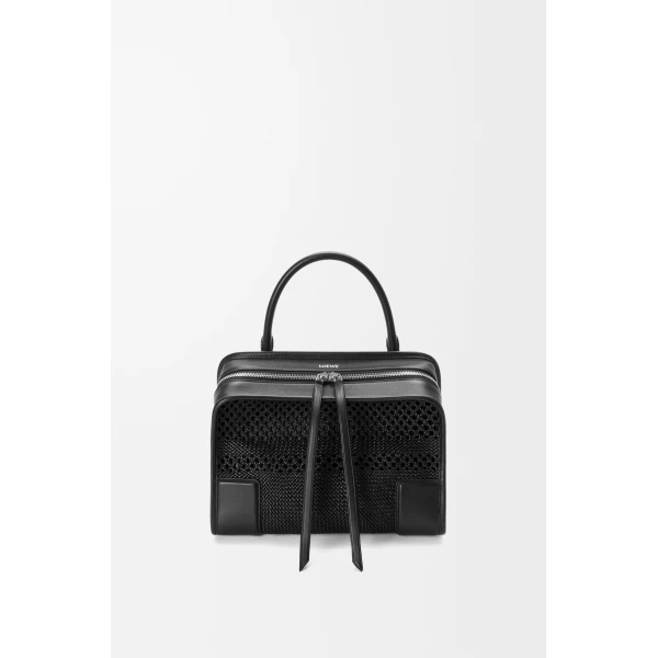 Loewe Medium Amazona 180 bag in woven calfskin, Black | Totes & Top-Handle Bags | Luxury Shoes 