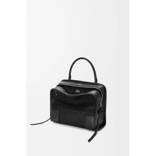 Loewe Medium Amazona 180 bag in woven calfskin, Black | Totes & Top-Handle Bags | Luxury Shoes 