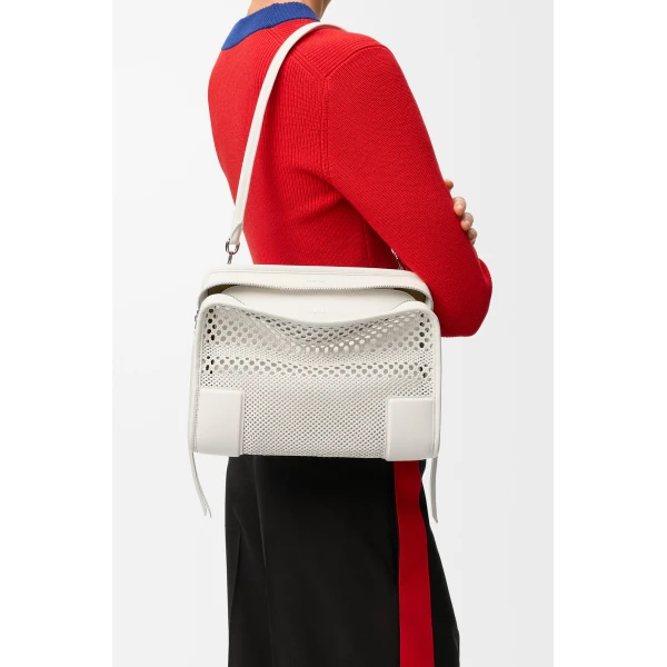 Loewe Medium Amazona 180 bag in woven calfskin, Soft White | Totes & Top-Handle Bags | Luxury Shoes 