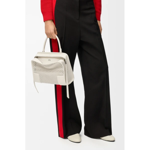 Loewe Medium Amazona 180 bag in woven calfskin, Soft White | Totes & Top-Handle Bags | Luxury Shoes 