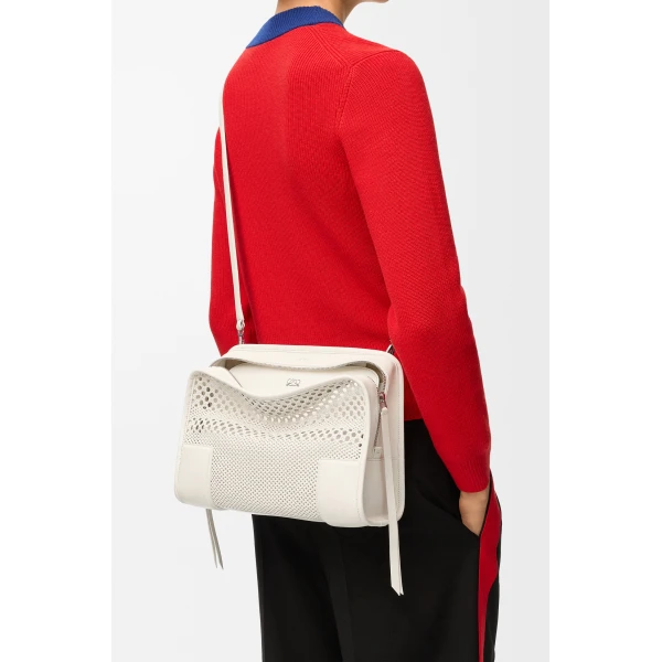 Loewe Medium Amazona 180 bag in woven calfskin, Soft White | Totes & Top-Handle Bags | Luxury Shoes 