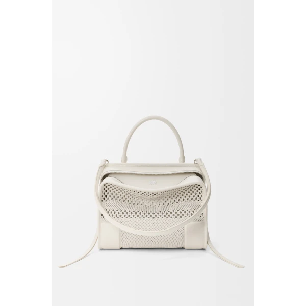 Loewe Medium Amazona 180 bag in woven calfskin, Soft White | Totes & Top-Handle Bags | Luxury Shoes 
