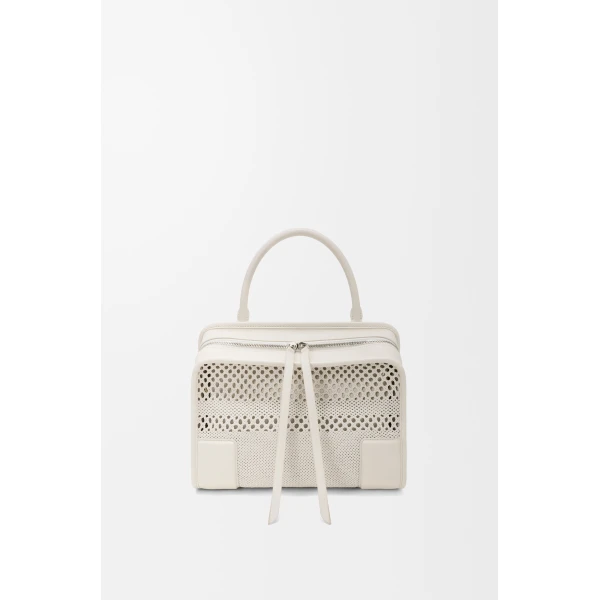 Loewe Medium Amazona 180 bag in woven calfskin, Soft White | Totes & Top-Handle Bags | Luxury Shoes 