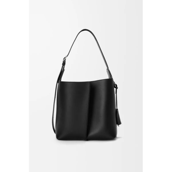 Loewe Medium Bilbao bucket in smooth calfskin, Black | Bucket Bags | Luxury Shoes 