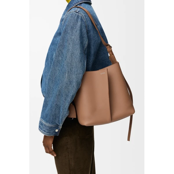 Loewe Medium Bilbao bucket in smooth calfskin, Mocha | Bucket Bags | Luxury Shoes 