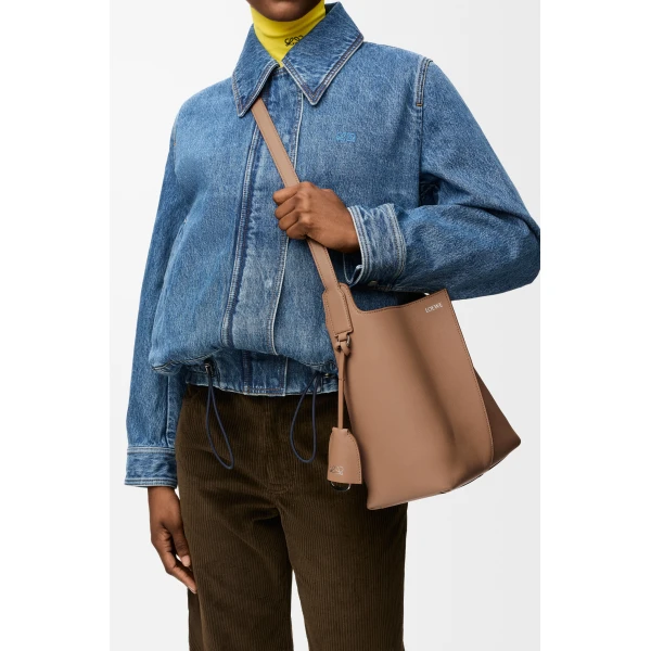Loewe Medium Bilbao bucket in smooth calfskin, Mocha | Bucket Bags | Luxury Shoes 