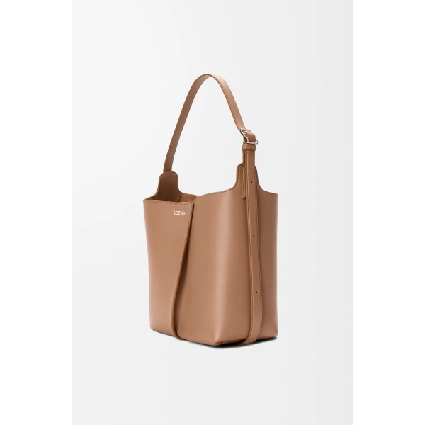 Loewe Medium Bilbao bucket in smooth calfskin, Mocha | Bucket Bags | Luxury Shoes 