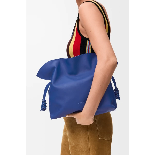 Loewe Medium Coil Flamenco clutch in nappa calfskin, Stellar Blue | Shoulder & Crossbody Bags | Luxury Shoes 