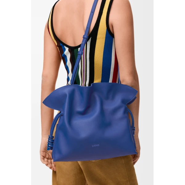 Loewe Medium Coil Flamenco clutch in nappa calfskin, Stellar Blue | Shoulder & Crossbody Bags | Luxury Shoes 