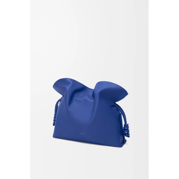 Loewe Medium Coil Flamenco clutch in nappa calfskin, Stellar Blue | Shoulder & Crossbody Bags | Luxury Shoes 