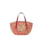Loewe Medium Eclipse basket in raffia and calfskin, Red | Totes & Top-Handle Bags | Luxury Shoes 