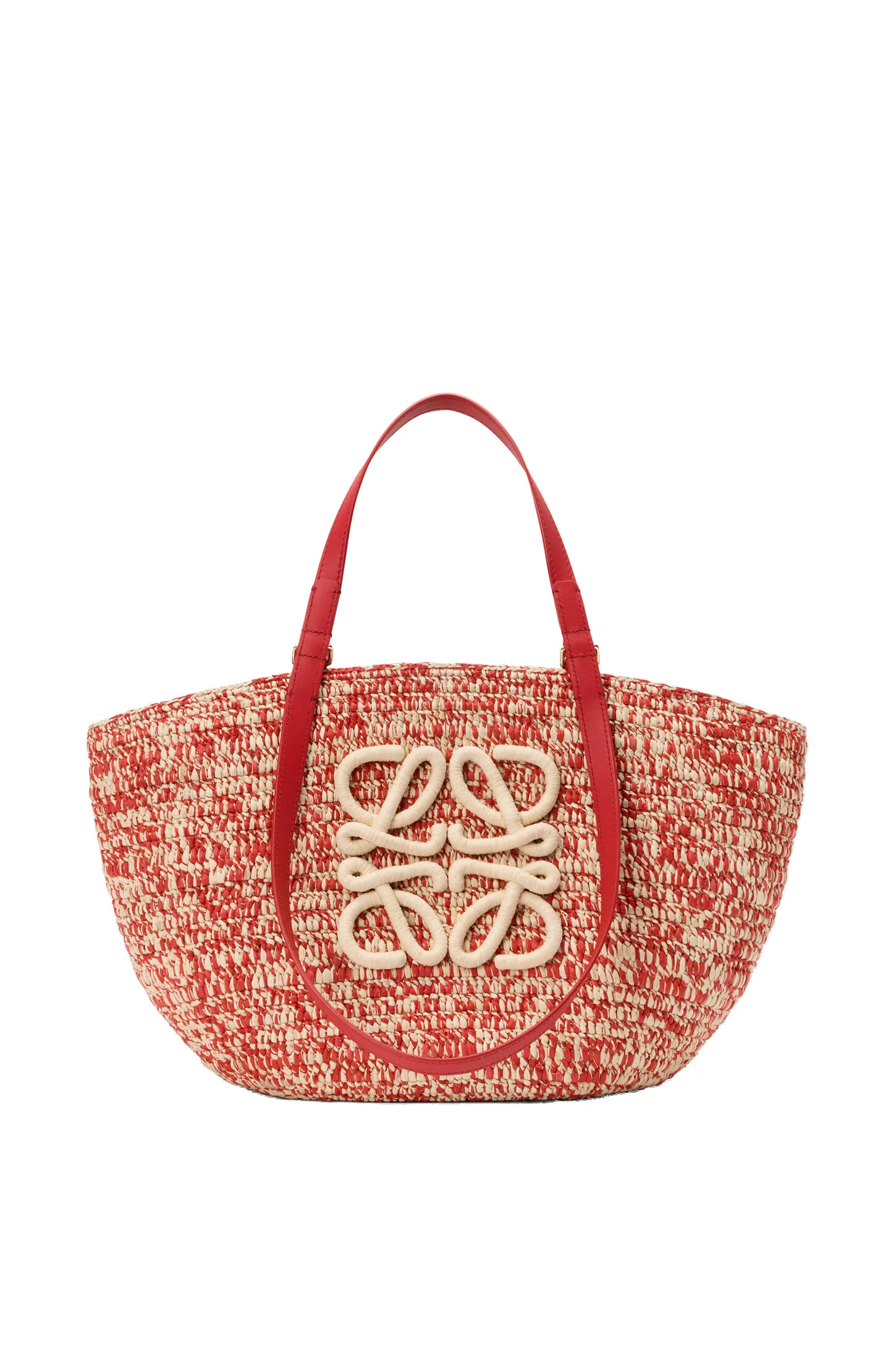 Loewe Medium Eclipse basket in raffia and calfskin, Red | Totes & Top-Handle Bags | Luxury Shoes Loewe Medium Eclipse basket in raffia and calfskin, Red | Totes & Top-Handle Bags | Luxury Shoes
