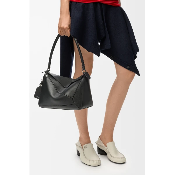 Loewe Medium Featherlight Puzzle bag in nappa lambskin, Black | Shoulder & Crossbody Bags | Luxury Shoes 