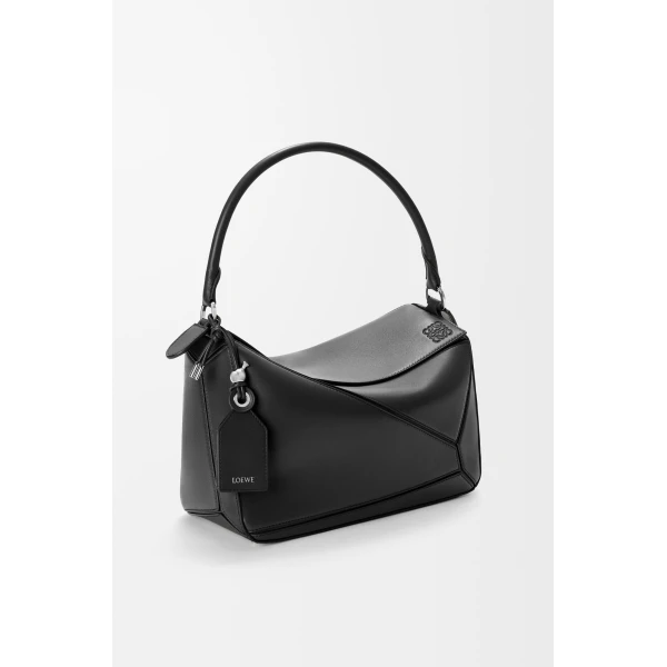 Loewe Medium Featherlight Puzzle bag in nappa lambskin, Black | Shoulder & Crossbody Bags | Luxury Shoes 