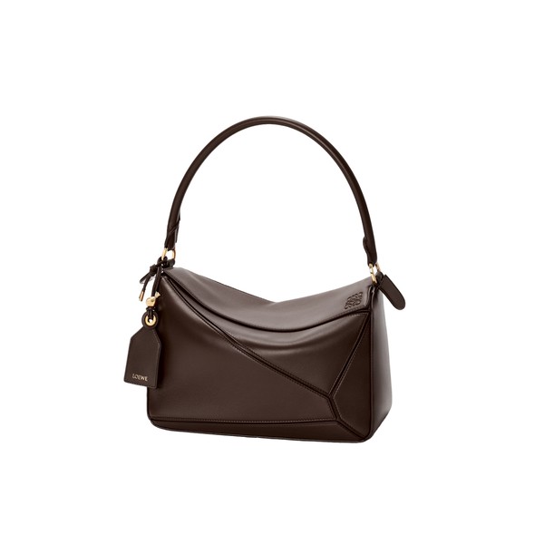 Loewe Medium Featherlight Puzzle bag in nappa lambskin, Dark Chestnut | Shoulder & Crossbody Bags | Luxury Shoes 