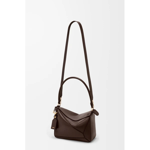 Loewe Medium Featherlight Puzzle bag in nappa lambskin, Dark Chestnut | Shoulder & Crossbody Bags | Luxury Shoes 