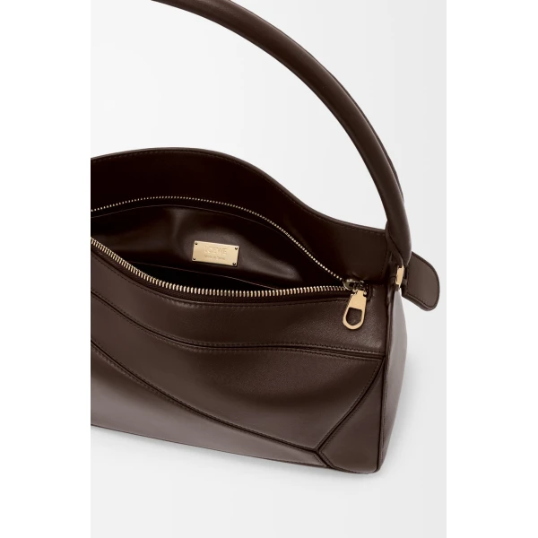 Loewe Medium Featherlight Puzzle bag in nappa lambskin, Dark Chestnut | Shoulder & Crossbody Bags | Luxury Shoes 