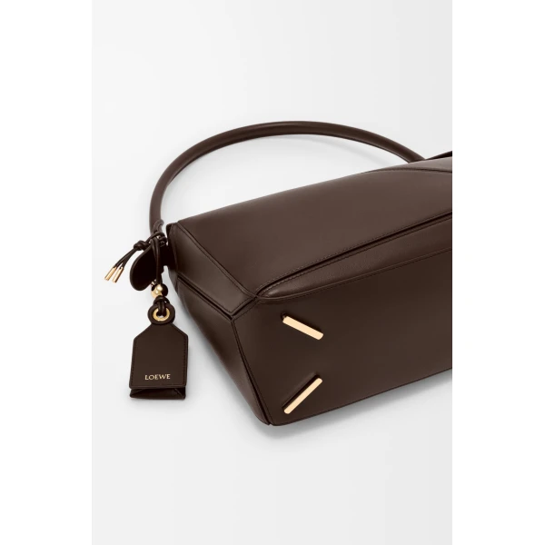 Loewe Medium Featherlight Puzzle bag in nappa lambskin, Dark Chestnut | Shoulder & Crossbody Bags | Luxury Shoes 