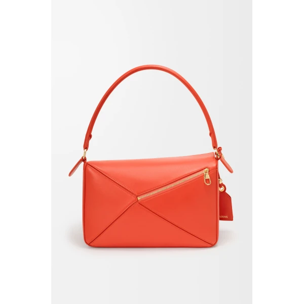 Loewe Medium Featherlight Puzzle bag in nappa lambskin, Deep Saffron | Shoulder & Crossbody Bags | Luxury Shoes 