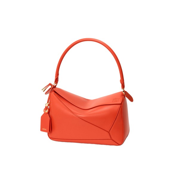 Loewe Medium Featherlight Puzzle bag in nappa lambskin, Deep Saffron | Shoulder & Crossbody Bags | Luxury Shoes 
