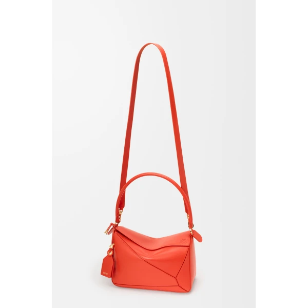 Loewe Medium Featherlight Puzzle bag in nappa lambskin, Deep Saffron | Shoulder & Crossbody Bags | Luxury Shoes 