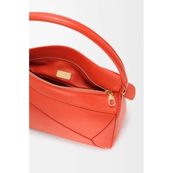 Loewe Medium Featherlight Puzzle bag in nappa lambskin, Deep Saffron | Shoulder & Crossbody Bags | Luxury Shoes 