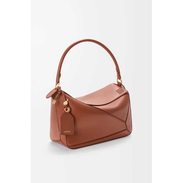 Loewe Medium Featherlight Puzzle bag in nappa lambskin, Pecan | Shoulder & Crossbody Bags | Luxury Shoes 