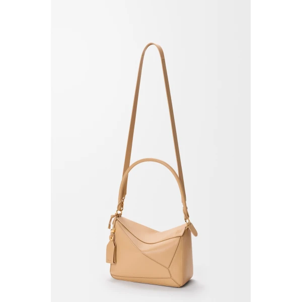 Loewe Medium Featherlight Puzzle bag in nappa lambskin, Silk Beige | Shoulder & Crossbody Bags | Luxury Shoes 