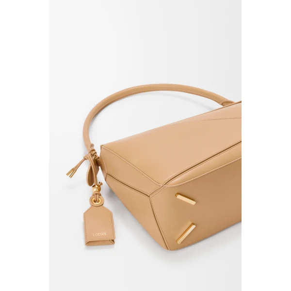 Loewe Medium Featherlight Puzzle bag in nappa lambskin, Silk Beige | Shoulder & Crossbody Bags | Luxury Shoes 