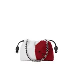 Loewe Medium Lion Beads Flamenco purse in beaded canvas and calfskin, White/Red | Shoulder & Crossbody Bags | Luxury Shoes 