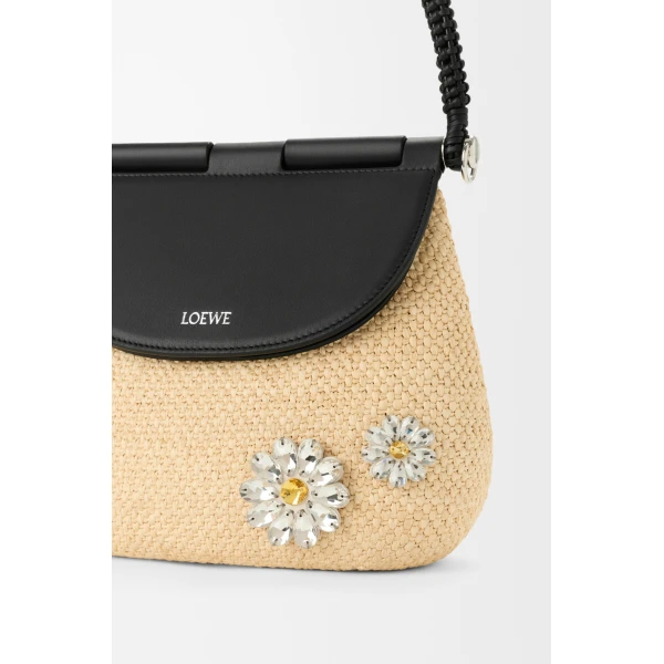 Loewe Medium Pescador bag in raffia and calfskin, Natural/Black | Totes & Top-Handle Bags | Luxury Shoes 