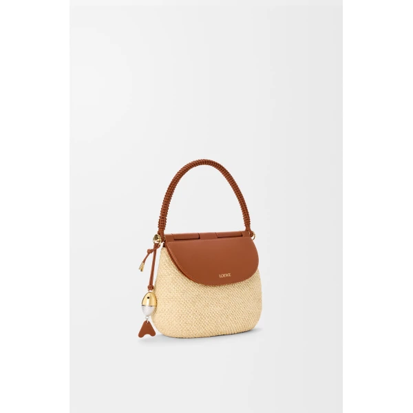 Loewe Medium Pescador bag in raffia and calfskin, Natural/Tan | Totes & Top-Handle Bags | Luxury Shoes 