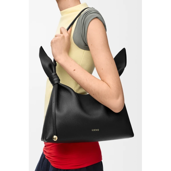 Loewe Medium Scarf bag in smooth calfskin, Black | Shoulder & Crossbody Bags | Luxury Shoes 