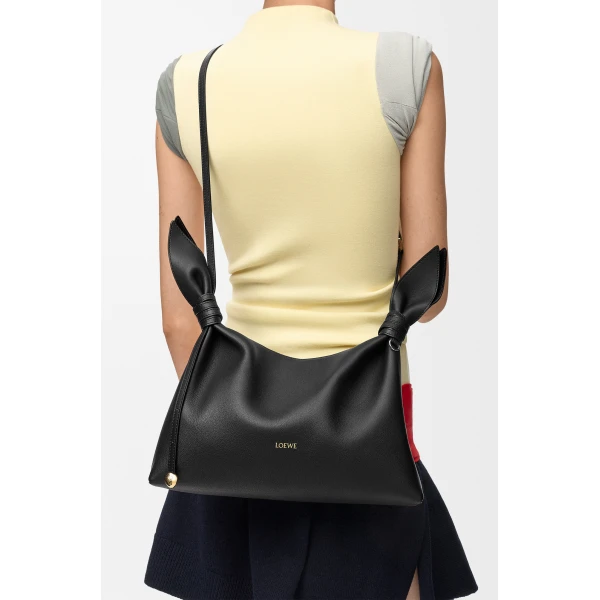 Loewe Medium Scarf bag in smooth calfskin, Black | Shoulder & Crossbody Bags | Luxury Shoes 