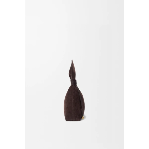 Loewe Medium Scarf bag in suede, Dark Chestnut | Shoulder & Crossbody Bags | Luxury Shoes 