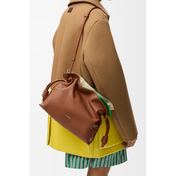 Loewe Medium layered Flamenco clutch in nappa calfskin, Multicolor Squirrel | Shoulder & Crossbody Bags | Luxury Shoes 