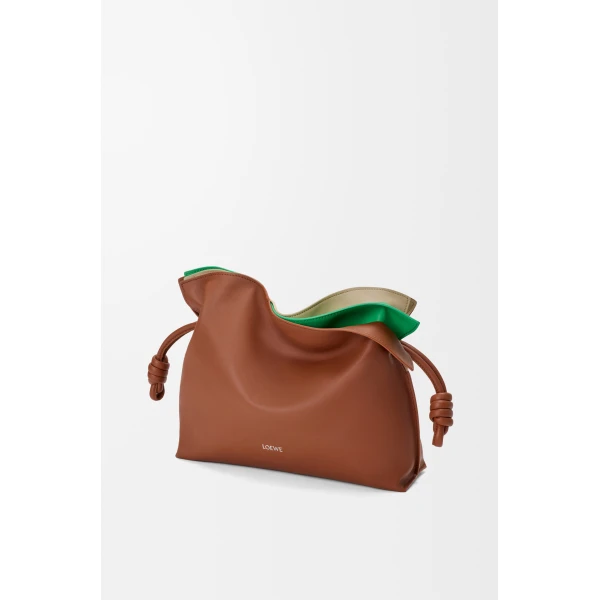 Loewe Medium layered Flamenco clutch in nappa calfskin, Multicolor Squirrel | Shoulder & Crossbody Bags | Luxury Shoes 